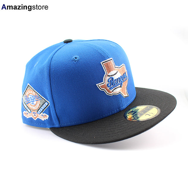 ニューエラ キャップ 59FIFTY テキサス レンジャーズ MLB ARLINGTON STADIUM KELLY GREY BOTTOM FITTED CAP BLUE