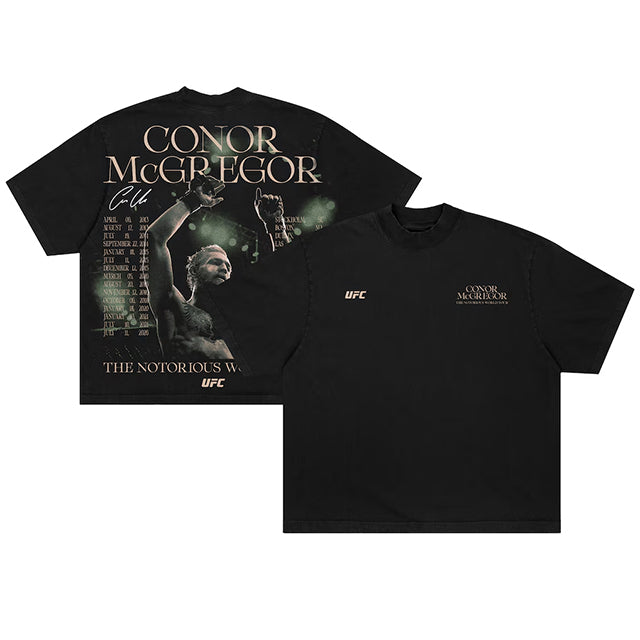 コナー マクレガーモデル海外取寄 UFC Tシャツ WORLD TOUR T-SHIRT BLACK