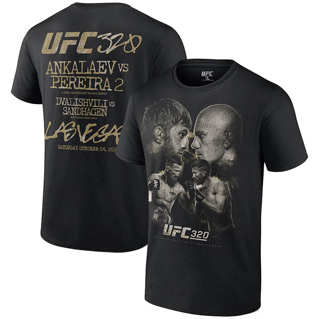 海外取寄 UFC320 Tシャツ マゴメド アンカラエフvsアレックス ペレイラモデル MAIN EVENT T-SHIRT BLACK