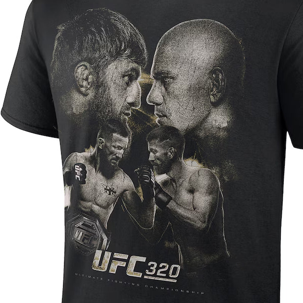 海外取寄 UFC320 Tシャツ マゴメド アンカラエフvsアレックス ペレイラモデル MAIN EVENT T-SHIRT BLACK
