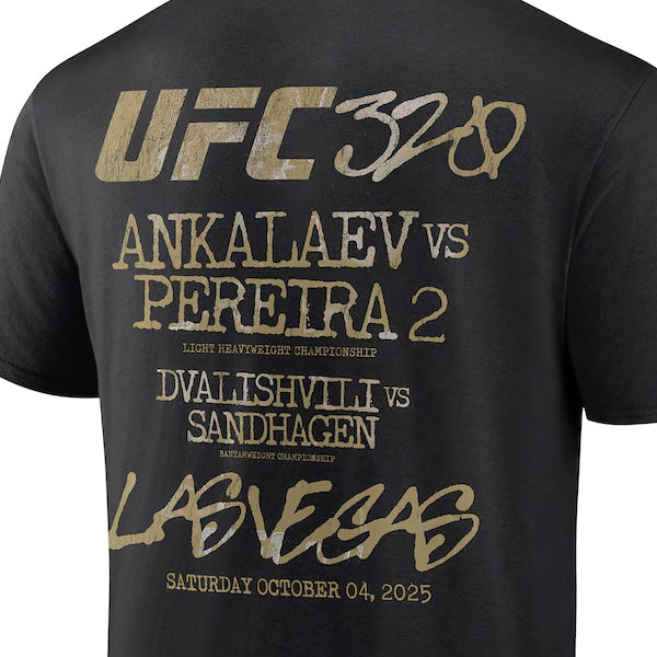海外取寄 UFC320 Tシャツ マゴメド アンカラエフvsアレックス ペレイラモデル MAIN EVENT T-SHIRT BLACK