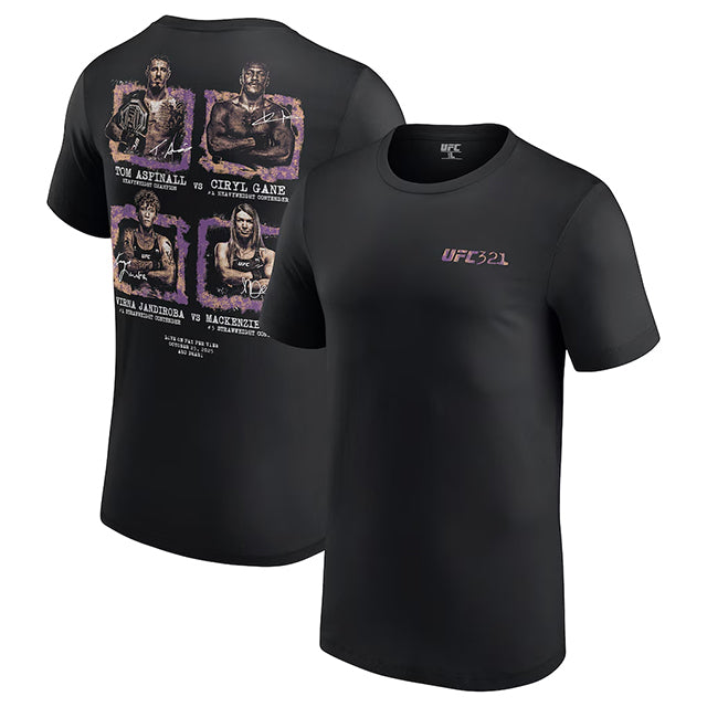 海外取寄 UFC321 Tシャツ トム・アスピナルvsシリル・ガーヌ / ヴィルナ・ジャンジローバvsマッケンジー・ダーンモデル MUTCHUP T-SHIRT BLACK