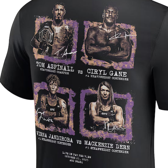海外取寄 UFC321 Tシャツ トム・アスピナルvsシリル・ガーヌ / ヴィルナ・ジャンジローバvsマッケンジー・ダーンモデル MUTCHUP T-SHIRT BLACK