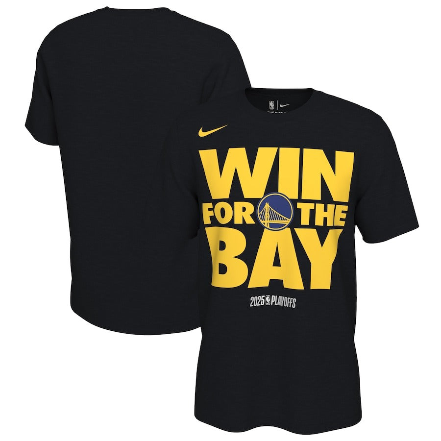 海外取寄 NIKE Tシャツ ゴールデンステイト ウォリアーズ 2025 NBA PLAYOFFS POST ON COURT MANTRA T-SHIRT BLACK