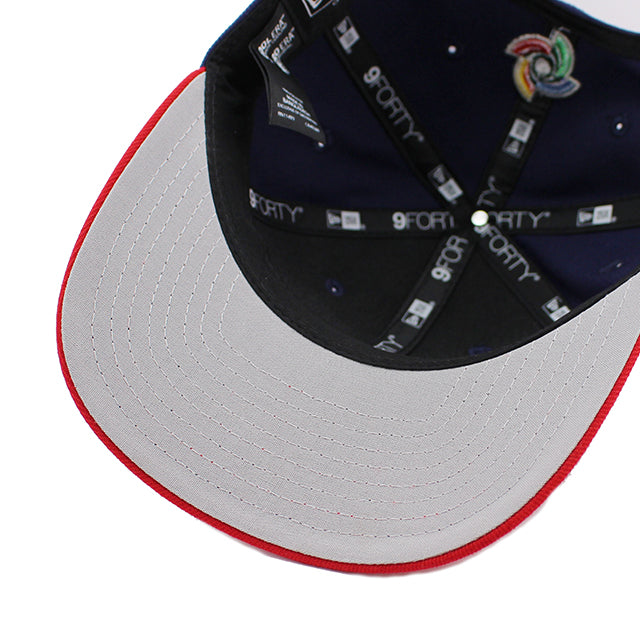2026 ワールドベースボールクラシックモデル 子供用 ニューエラ 9FORTY M-CROWN スナップバック アメリカ 2026 WORLD BASEBALL CLASSIC CHILD SNAPBACK CAP NAVY RED