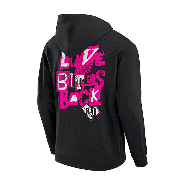 AJリーモデル 海外取寄 WWE AUTHENTIC フーディー LOVE BITES BACK HOODIE BLACK