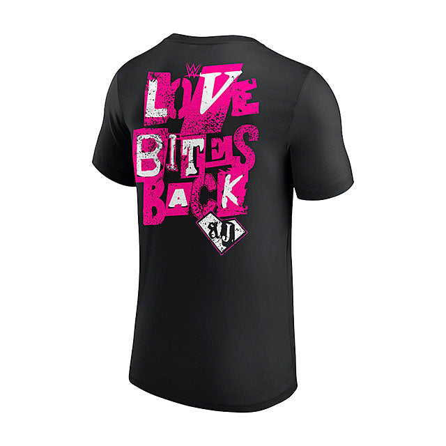 AJリーモデル 海外取寄 WWE AUTHENTIC Tシャツ LOVE BITES BACK T-SHIRT BLACK