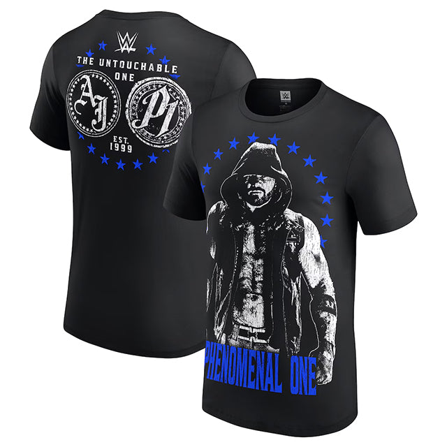 AJ スタイルズモデル 海外取寄 WWE AUTHENTIC Tシャツ UNTOUCHABLE T-SHIRT BLACK