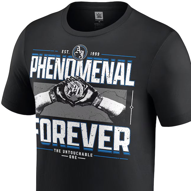 AJ スタイルズモデル 海外取寄 WWE AUTHENTIC Tシャツ PHENOMENAL FOREVER T-SHIRT BLACK