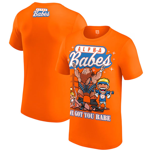 海外取寄 WWE AUTHENTIC Tシャツ 戸澤陽所属 アルファ・アカデミーモデル ALPHA ACADEMY BABES T-SHIRT ORANGE
