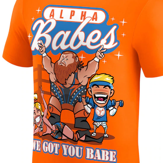海外取寄 WWE AUTHENTIC Tシャツ 戸澤陽所属 アルファ・アカデミーモデル ALPHA ACADEMY BABES T-SHIRT ORANGE