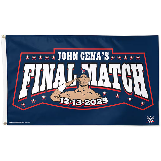 ジョン シナモデル 海外取寄 デラックスフラッグ WWE AUTHENTIC FAREWELL TOUR 2025 WASHINGTON D.C. FINAL MATCH DELUXE FLAG NAVY