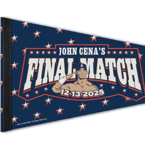 ジョン シナモデル 海外取寄 プレミアムペナント WWE AUTHENTIC FAREWELL TOUR 2025 WASHINGTON D.C. FINAL MATCH PREMIUM PENNANT NAVY