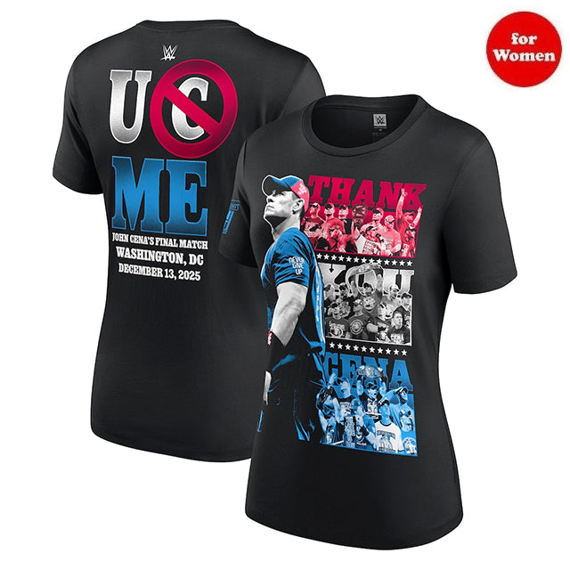 女性用 ジョン シナ引退記念モデル 海外取寄 WWE AUTHENTIC Tシャツ WOMEN'S THANK YOU CENA TRI-BLEND T-SHIRT BLACK