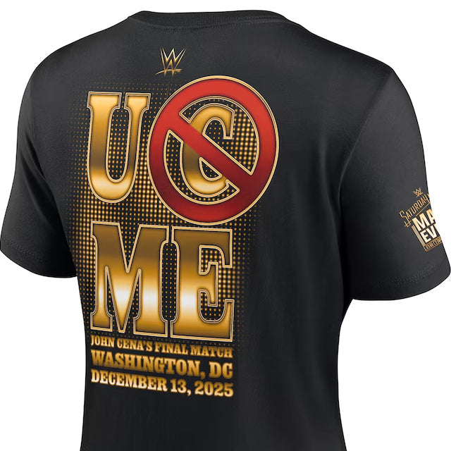 女性用 ジョン シナ引退記念モデル 海外取寄 WWE AUTHENTIC Tシャツ WOMEN'S THANK YOU CENA GOLD T-SHIRT BLACK