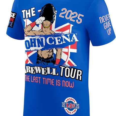ジョン シナモデル 海外取寄 WWE AUTHENTIC Tシャツ FAREWELL TOUR 2025 LONDON T-SHIRT BLUE