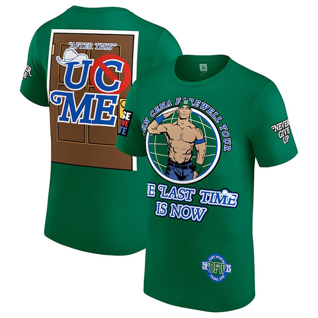 ジョン シナモデル 海外取寄 WWE AUTHENTIC Tシャツ FAREWELL TOUR 2025 DALLAS T-SHIRT GREEN