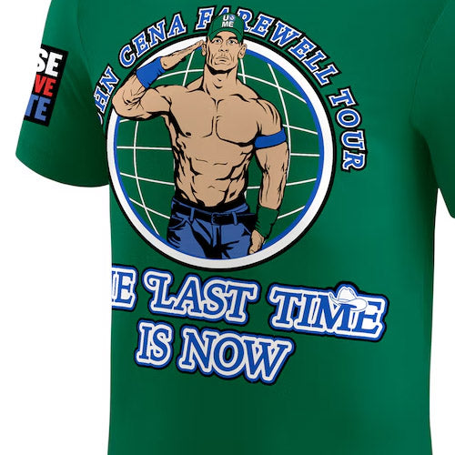 ジョン シナモデル 海外取寄 WWE AUTHENTIC Tシャツ FAREWELL TOUR 2025 DALLAS T-SHIRT GREEN