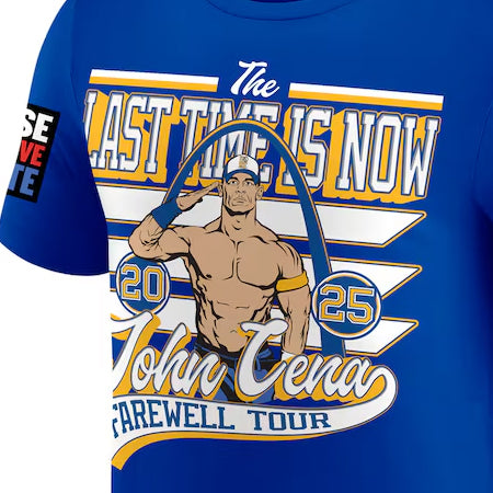 ジョン シナモデル 海外取寄 WWE AUTHENTIC Tシャツ FAREWELL TOUR 2025 ST.LOUIS T-SHIRT BLUE