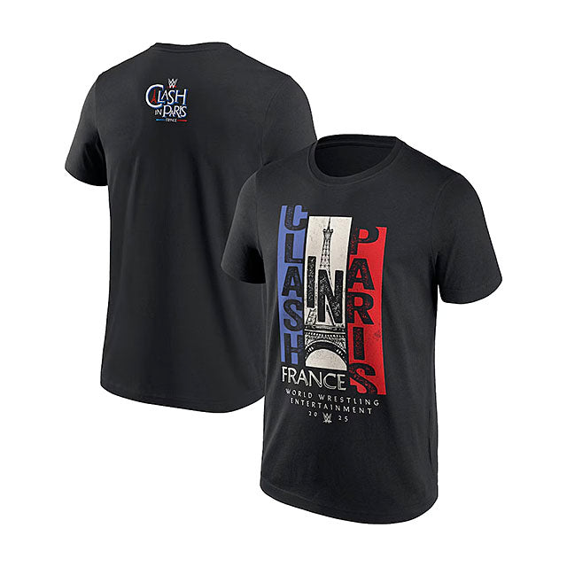 クラッシュインパリ 海外取寄 WWE AUTHENTIC Tシャツ CLASH IN PARIS 2025 FRENCH FLAG T-SHIRT BLACK