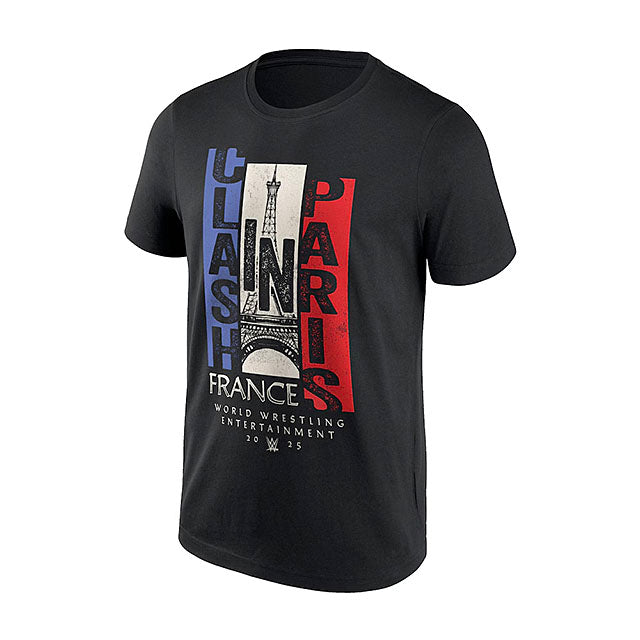クラッシュインパリ 海外取寄 WWE AUTHENTIC Tシャツ CLASH IN PARIS 2025 FRENCH FLAG T-SHIRT BLACK