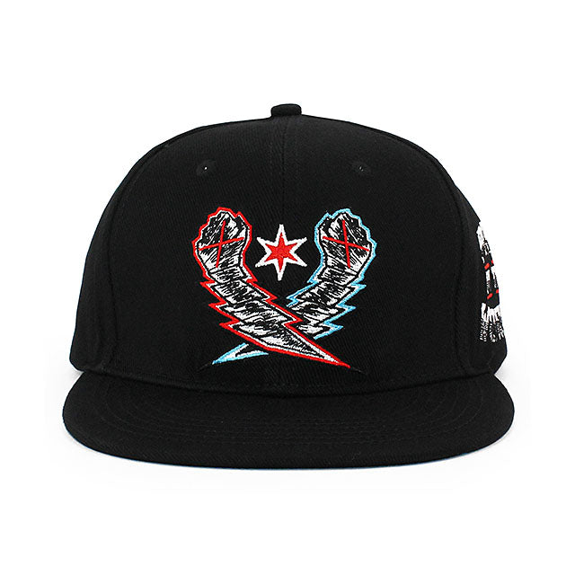 CMパンクモデル キャップ WWE AUTHENTIC LIGHTNING FISTS SNAPBACK CAP BLACK