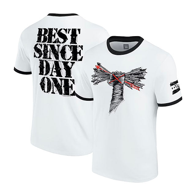 CMパンクモデル 海外取寄 WWE AUTHENTIC Tシャツ BEST SINCE DAY ONE RETRO RINGER T-SHIRT WHITE