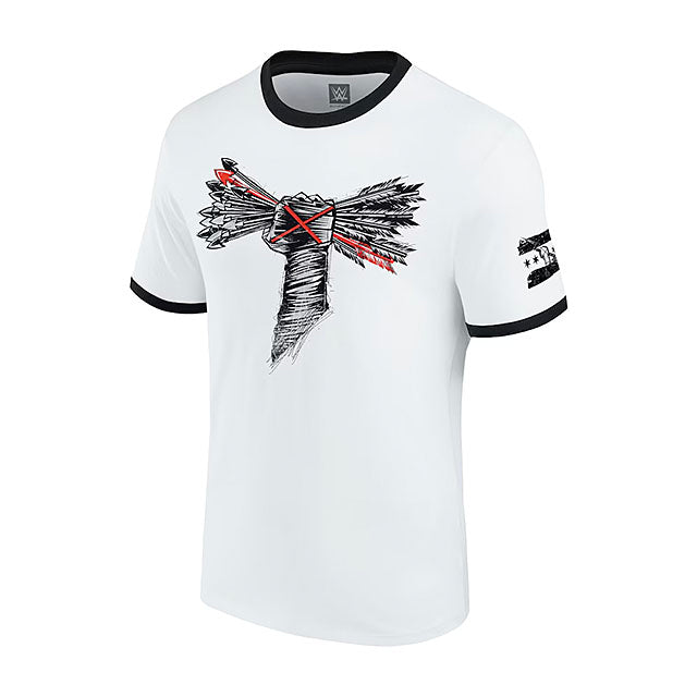 CMパンクモデル 海外取寄 WWE AUTHENTIC Tシャツ BEST SINCE DAY ONE RETRO RINGER T-SHIRT WHITE