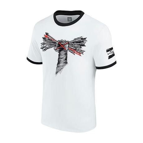 CMパンクモデル 海外取寄 WWE AUTHENTIC Tシャツ BEST SINCE DAY ONE RETRO RINGER T-SHIRT WHITE