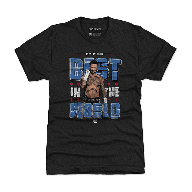 CMパンクモデル 海外取寄 WWE Tシャツ 500 LEVEL GRITTY TRI-BLEND T-SHIRT BLACK