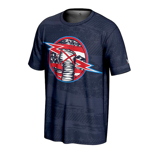 CMパンクモデル 海外取寄 WWE Tシャツ PROSPHERE AMERICANA T-SHIRT NAVY