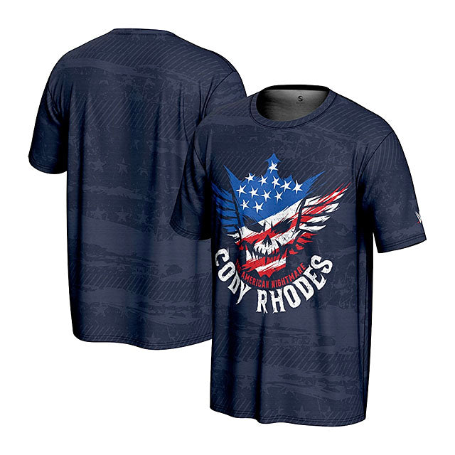 コーディ ローデスモデル 海外取寄 WWE Tシャツ PROSPHERE AMERICANA T-SHIRT NAVY