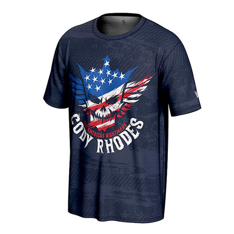 コーディ ローデスモデル 海外取寄 WWE Tシャツ PROSPHERE AMERICANA T-SHIRT NAVY