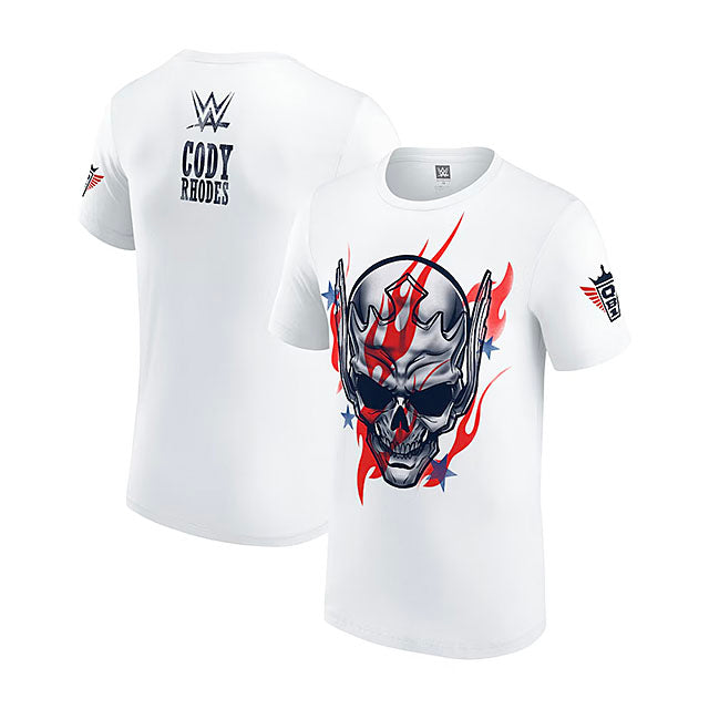 コーディ ローデスモデル 海外取寄 WWE AUTHENTIC Tシャツ STARS & STRIPES NIGHTMARE T-SHIRT WHITE