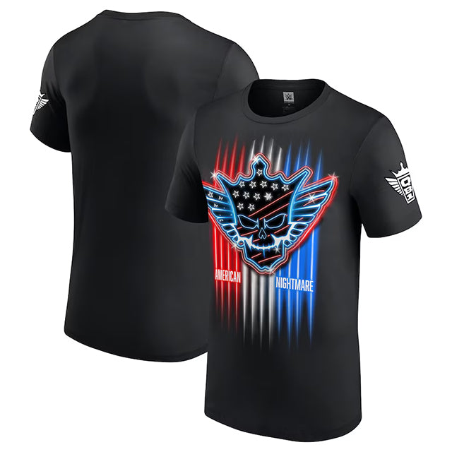 コーディ ローデスモデル WWE AUTHENTIC Tシャツ NEON AMERICAN NIHGTMARE T-SHIRT BLACK