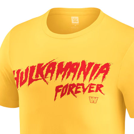 ハルク ホーガンモデル 海外取寄 WWE AUTHENTIC Tシャツ HULKAMANIA FOREVER T-SHIRT YELLOW