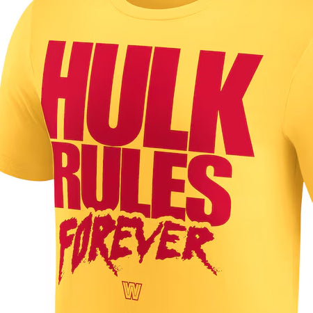 ハルク ホーガンモデル 海外取寄 WWE AUTHENTIC Tシャツ HULK RULES FOREVER T-SHIRT YELLOW