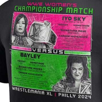 イヨ スカイ vs ベイリーモデル 海外取寄 WWE AUTHENTIC Tシャツ WRESTLEMANIA 40 T-SHIRT