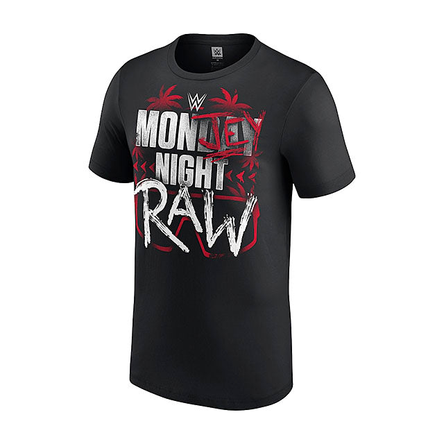 ジェイ ウーソモデル 海外取寄 WWE AUTHENTIC Tシャツ MON-JEY NIGHT RAW T-SHIRT BLACK