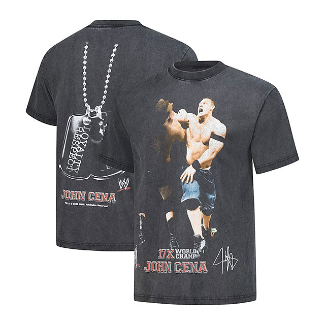 ジョン シナモデル 海外取寄 WWE Tシャツ RESPECT SNOW WASHED BOXY T-SHIRT BLACK