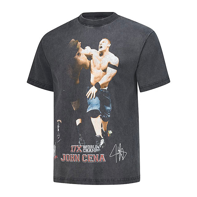 ジョン シナモデル 海外取寄 WWE Tシャツ RESPECT SNOW WASHED BOXY T-SHIRT BLACK