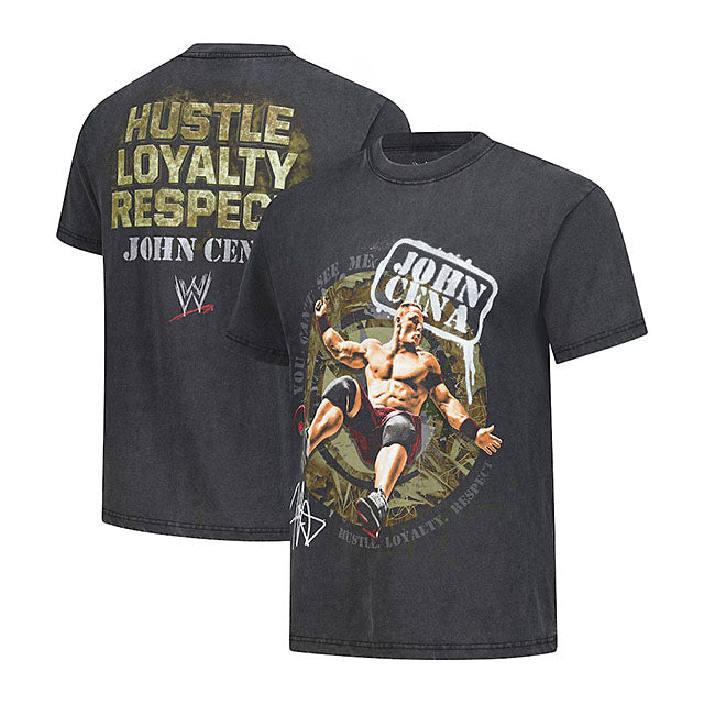ジョン シナモデル 海外取寄 WWE Tシャツ LOYALTY SNOW WASHED BOXY T-SHIRT BLACK
