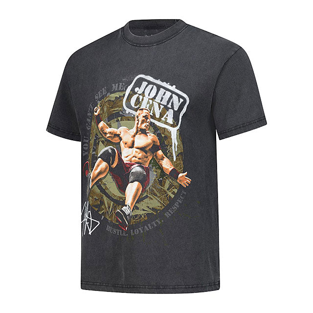 ジョン シナモデル 海外取寄 WWE Tシャツ LOYALTY SNOW WASHED BOXY T-SHIRT BLACK