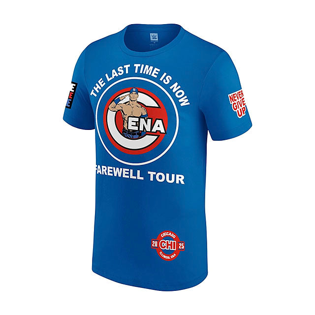 ジョン シナモデル 海外取寄 WWE AUTHENTIC Tシャツ FAREWELL TOUR S 2025 CHICAGO T-SHIRT BLUE