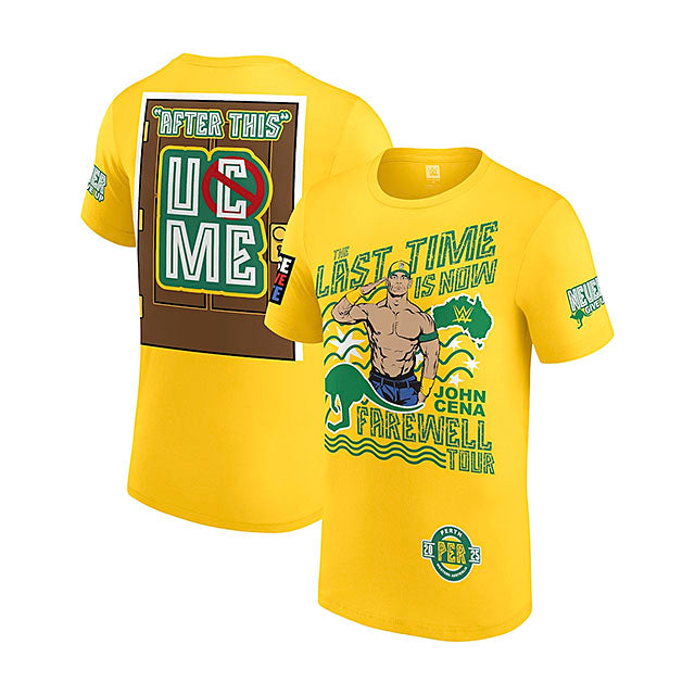 ジョン シナモデル 海外取寄 WWE AUTHENTIC Tシャツ FAREWELL TOUR 2025 PERTH T-SHIRT YELLOW