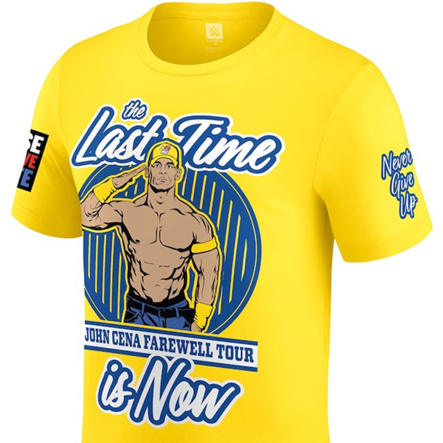 ジョン シナモデル WWE AUTHENTIC Tシャツ FAREWELL TOUR 2025 INDIANAPOLIS T-SHIRT YELLOW