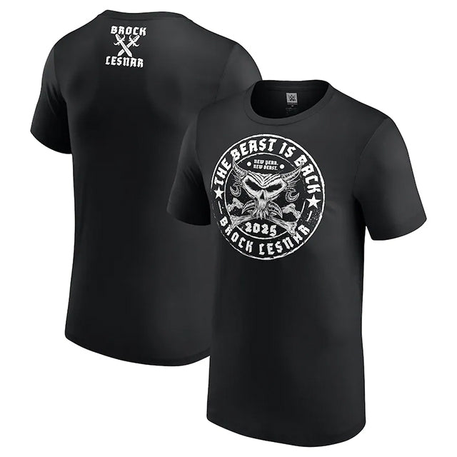 ブロック レスナーモデル 海外取寄 WWE AUTHENTIC Tシャツ THE BEAST IS BACK T-SHIRT BLACK