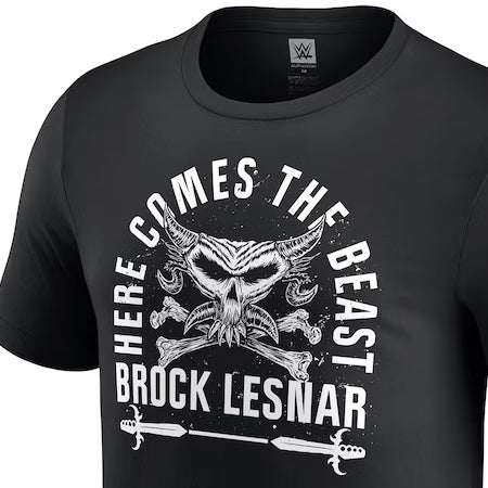 ブロック レスナーモデル 海外取寄 WWE AUTHENTIC Tシャツ HERE COMES T-SHIRT BLACK