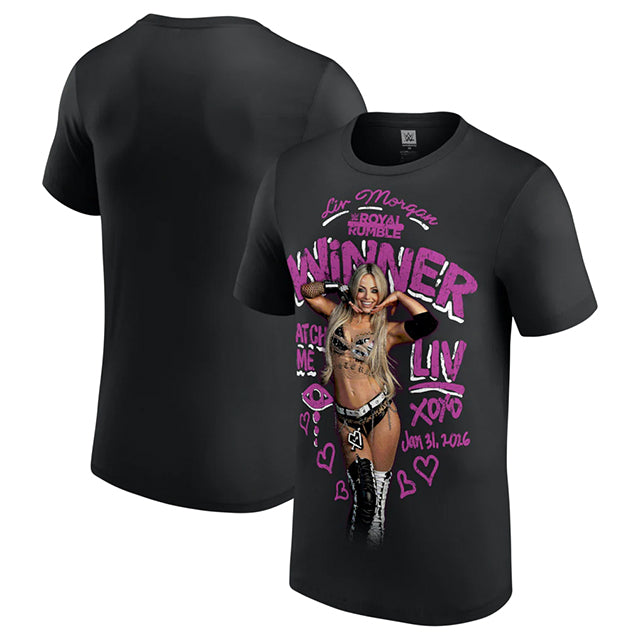 リヴ モーガンモデル 海外取寄 WWE AUTHENTIC Tシャツ ROYAL RUMBLE 2026 T-SHIRT BLACK