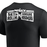海外取寄 中邑真輔 vs セス ロリンズモデル WWE AUTHENTIC Tシャツ 2023 PAYBACK WORLD HEAVYWEIGHT CHAMPIONSHIP MATCH T-SHIRT